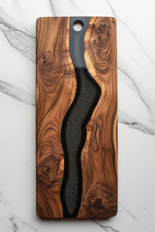 Tabla para servir con resina epoxica