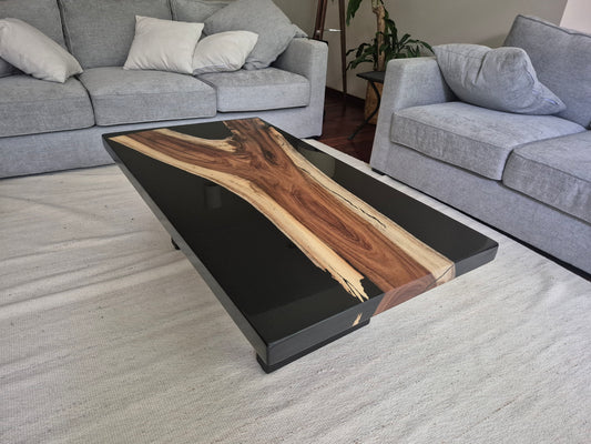 MESA DE CENTRO RESINA Y PAROTA