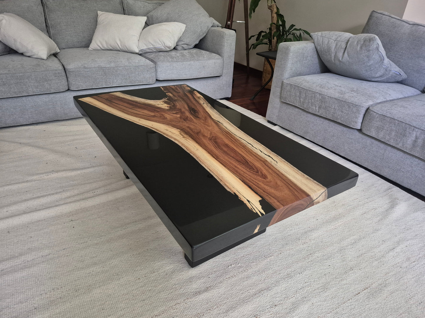 MESA DE CENTRO RESINA Y PAROTA